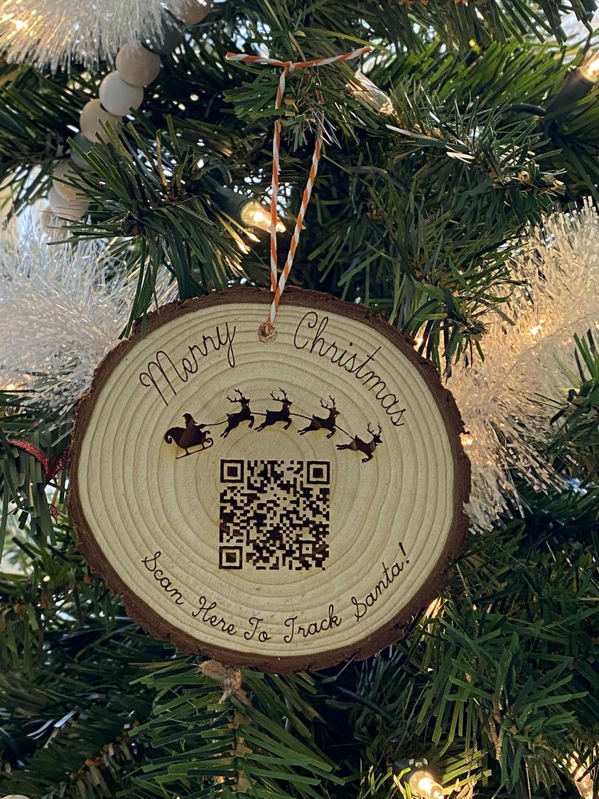 Track Santa QR Ornament (digital download file only)