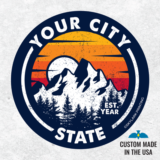 Classic Adventure Souvenir Circle Sticker: Matte / 3 Inch Circle Sticker / Lake