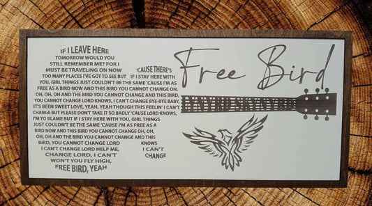 Lynyrd Skynyrd, classic rock, music, unique, Song lyrics: Free bird with bird on the sign
