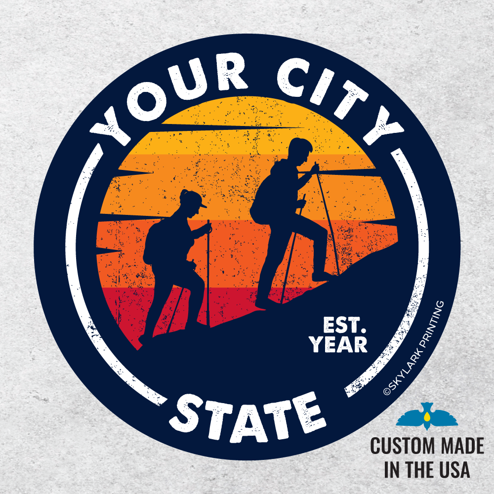 Classic Adventure Souvenir Circle Sticker: Matte / 3 Inch Circle Sticker / Lake
