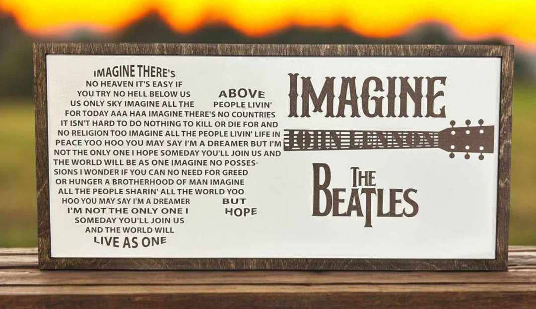 John Lennon Sign - Imagine - Rock and roll - Man cave - Bar: John Lennon