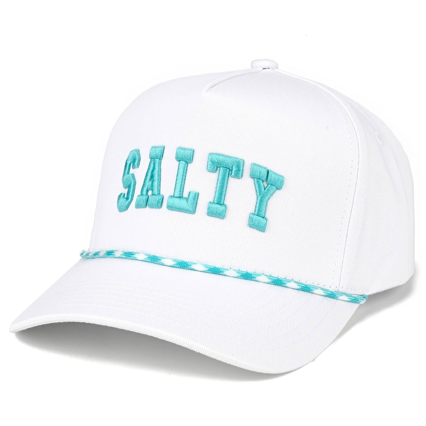 C.C SALTY Letter with Color Rope Trucker Hat: Mint