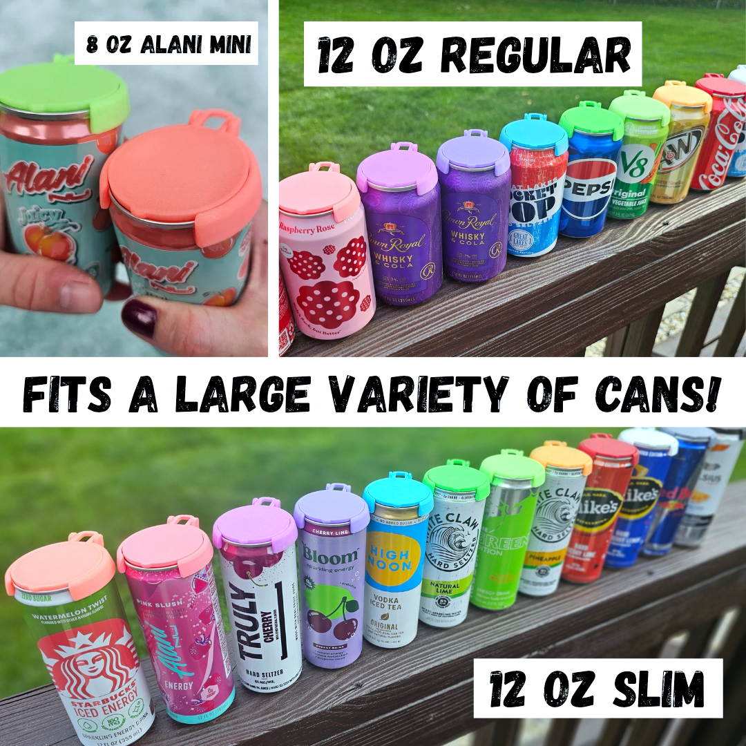 12 oz Can Lids, Can Topper, Cover: Gray