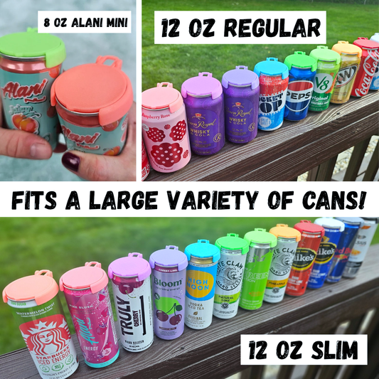 12 oz Can Lids, Can Topper, Cover: Gray