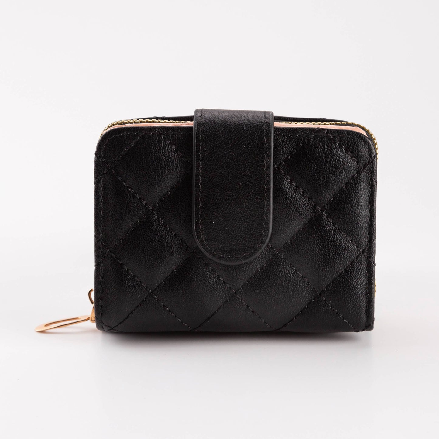 Diamond-Stitched Pattern Multi Slot  ID Window Wallet: Gray