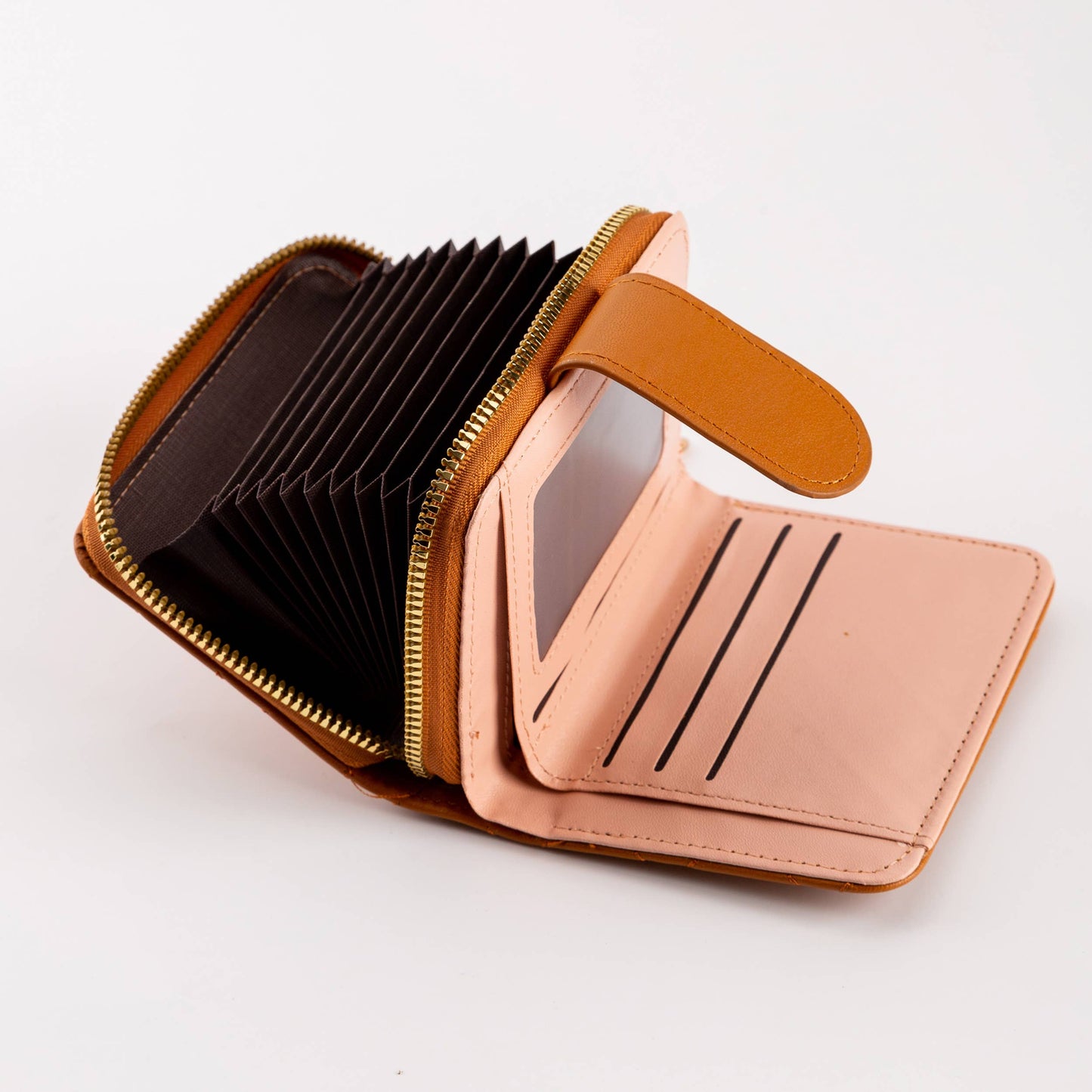 Diamond-Stitched Pattern Multi Slot  ID Window Wallet: Gray