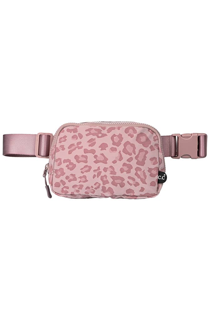 C.C Leopard Pattern Fanny Pack: White