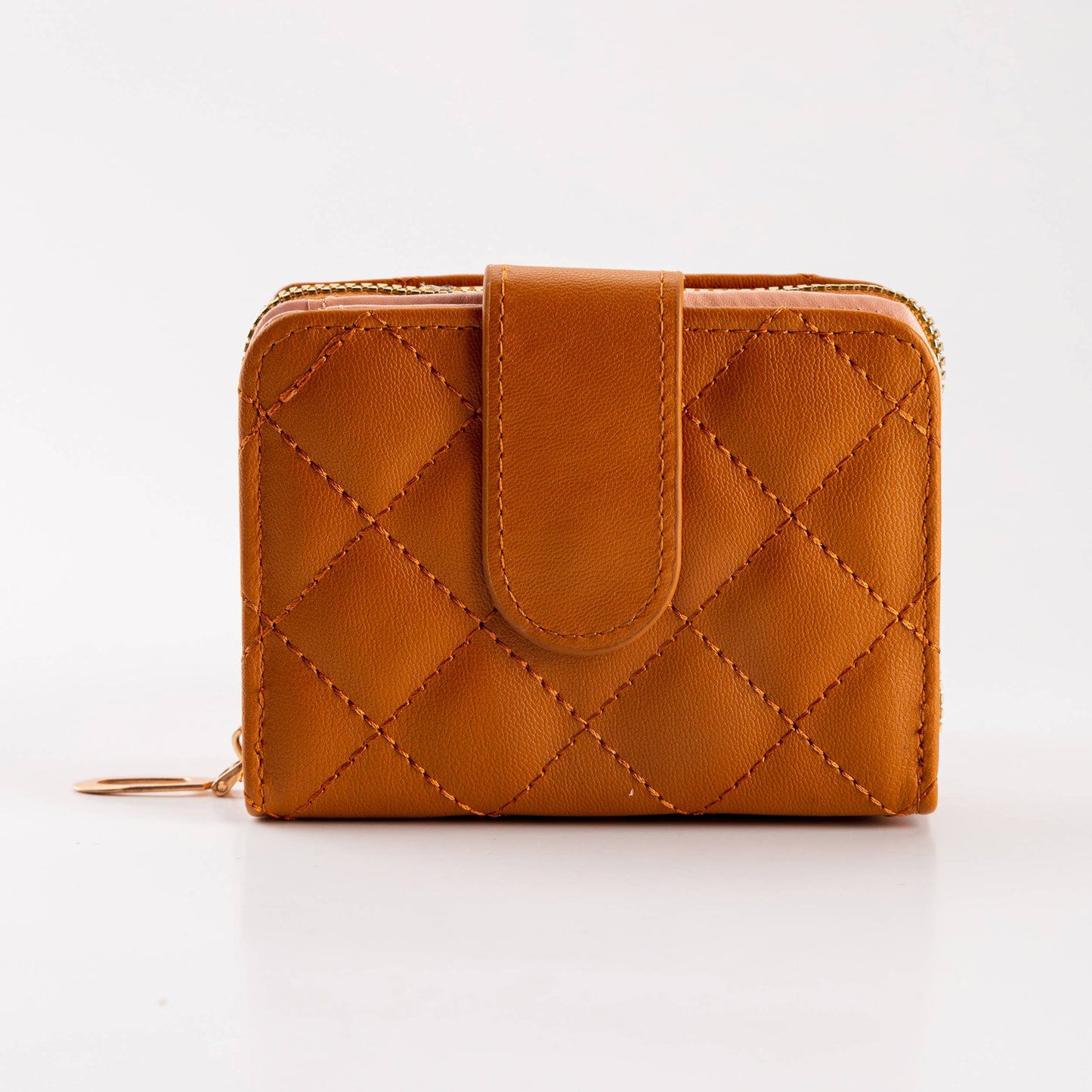 Diamond-Stitched Pattern Multi Slot  ID Window Wallet: Gray