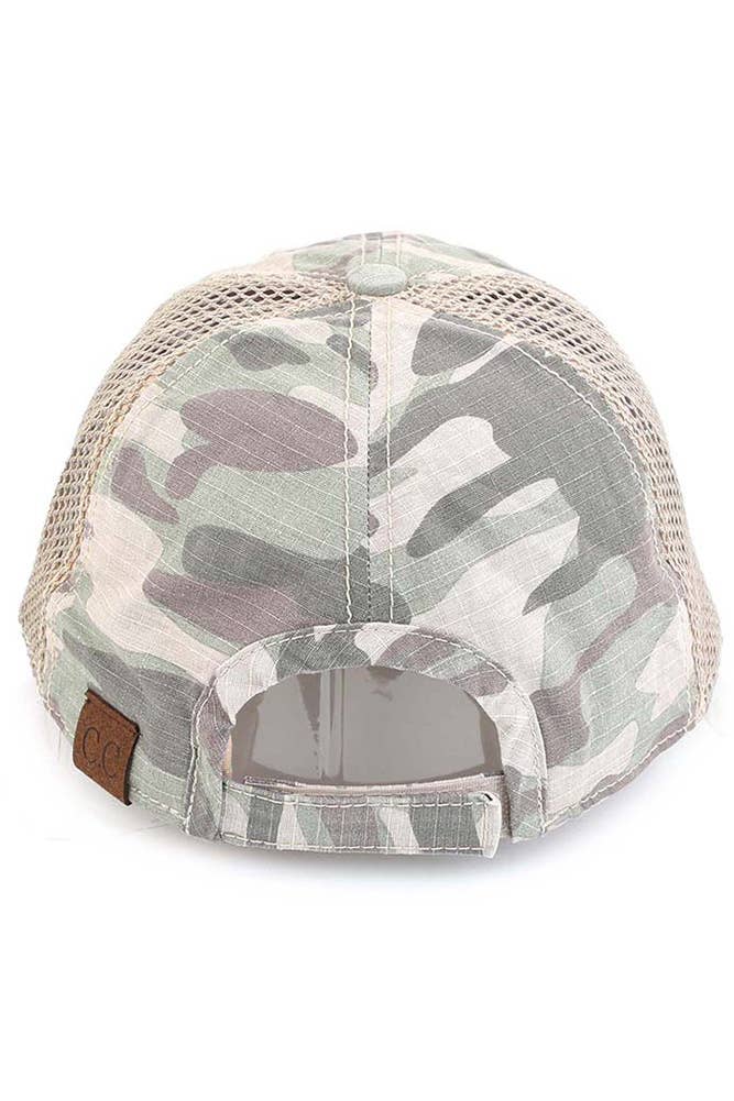 C.C American Flag Embroidery Camo Baseball Cap: Gray