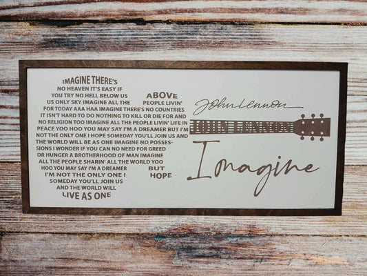John Lennon Sign - Imagine - Rock and roll - Man cave - Bar: John Lennon