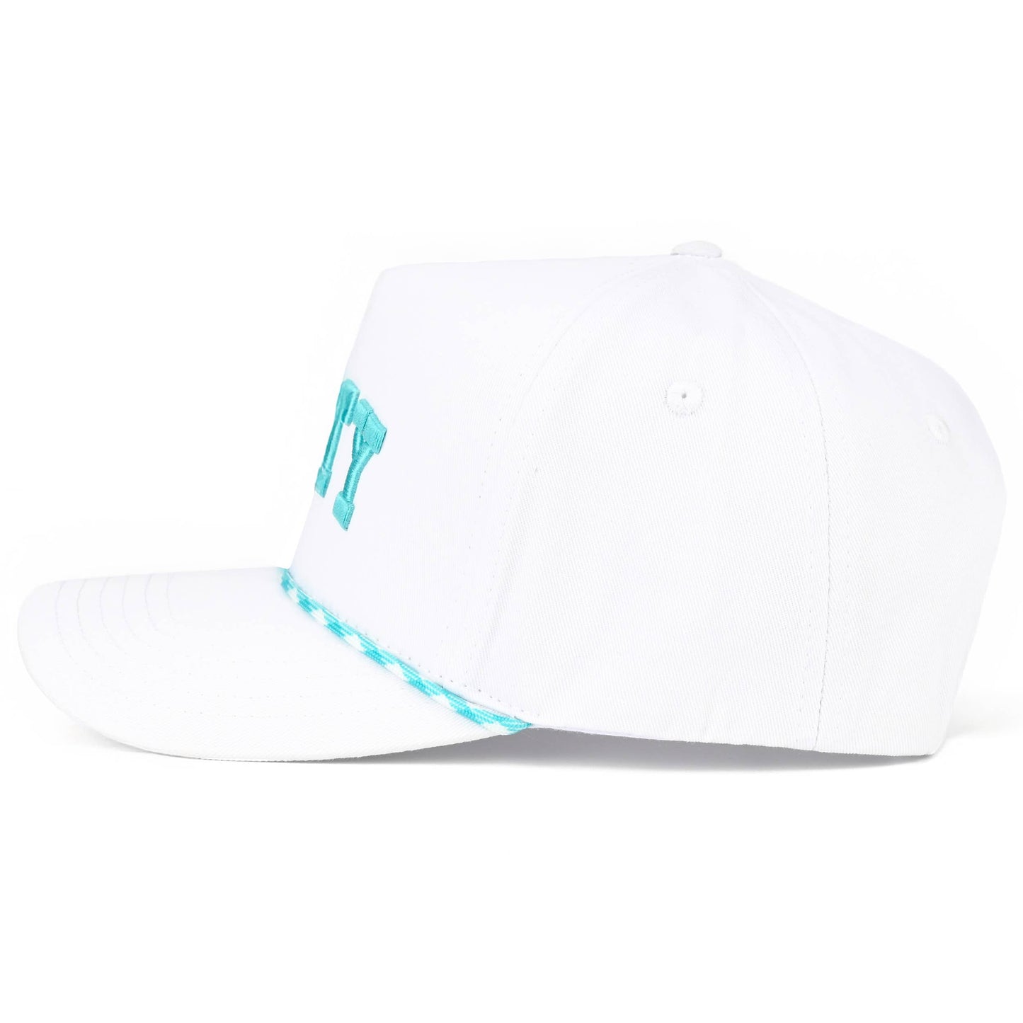C.C SALTY Letter with Color Rope Trucker Hat: Hot Pink