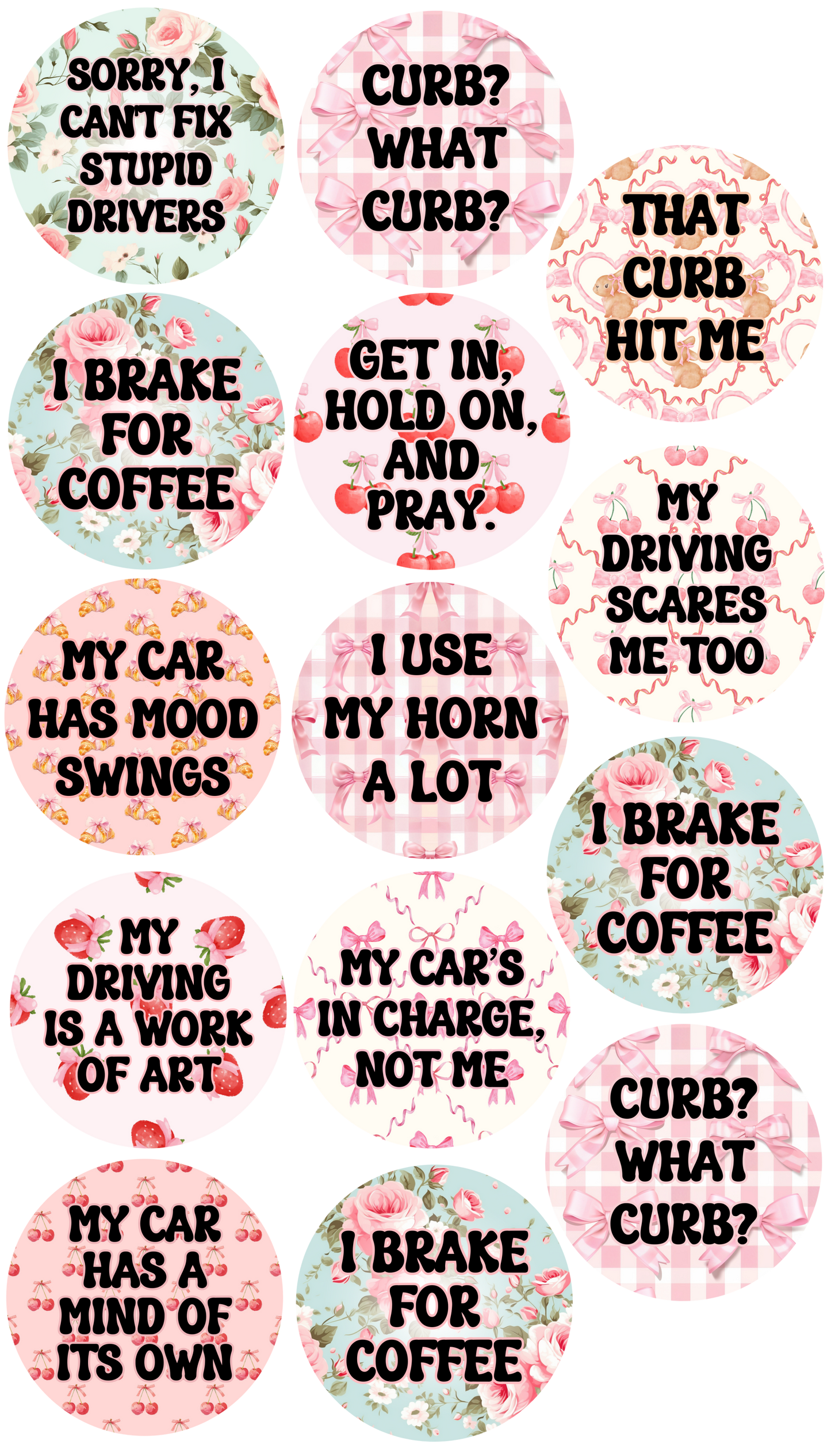 Ceramic Car Coasters (sets of 2)