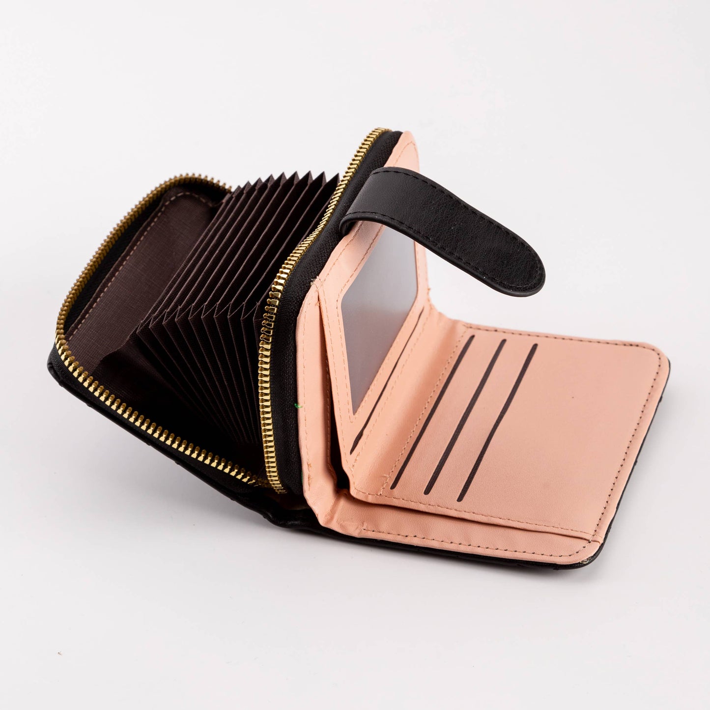 Diamond-Stitched Pattern Multi Slot  ID Window Wallet: Gray