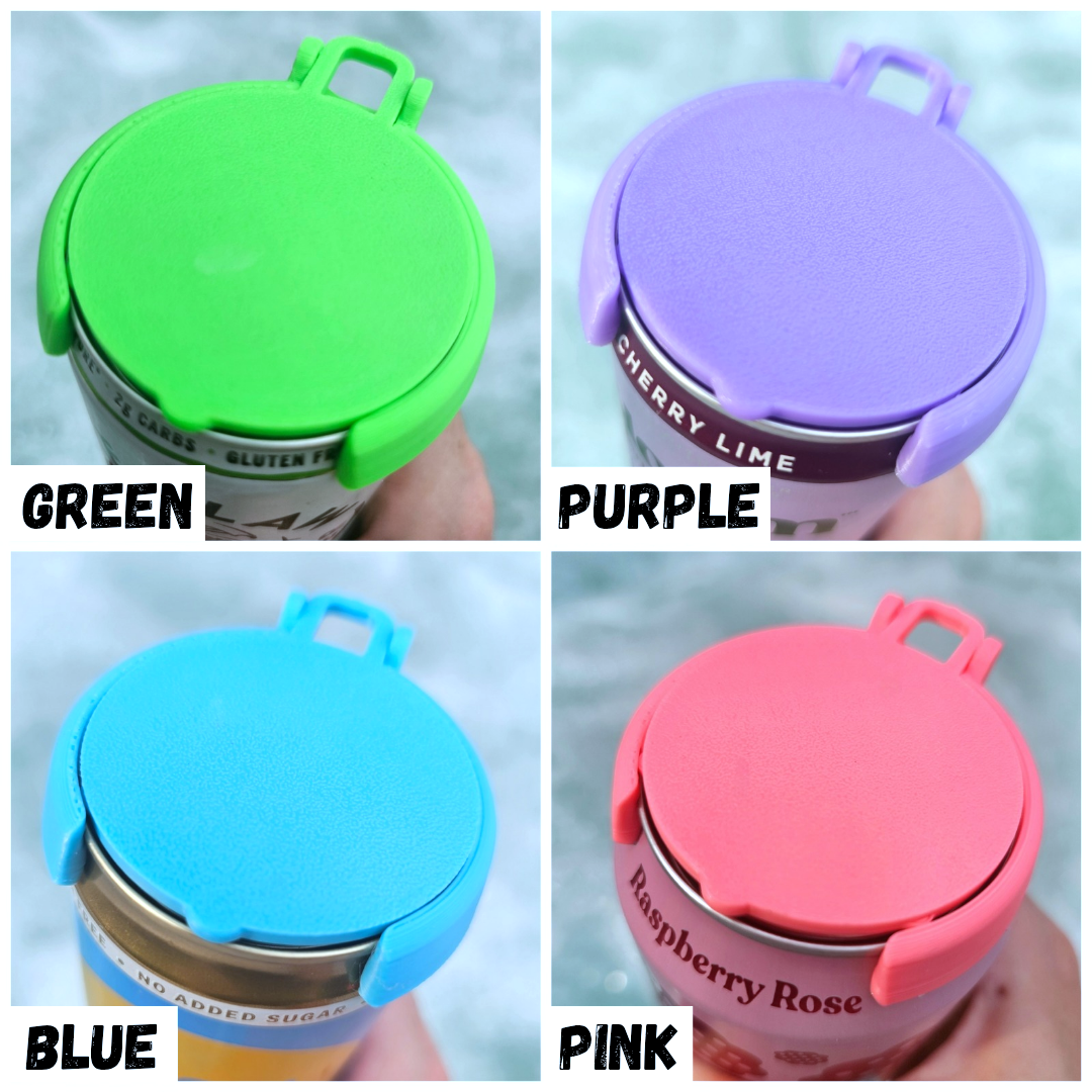 12 oz Can Lids, Can Topper, Cover: Pink