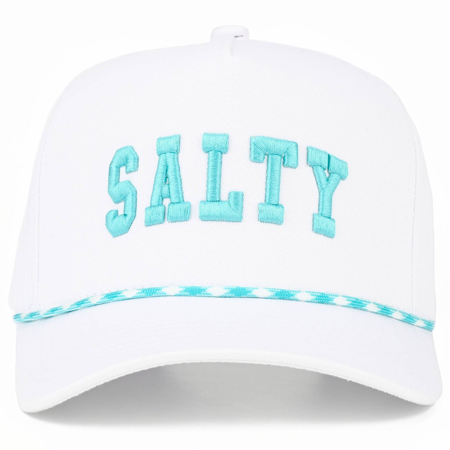 C.C SALTY Letter with Color Rope Trucker Hat: Hot Pink
