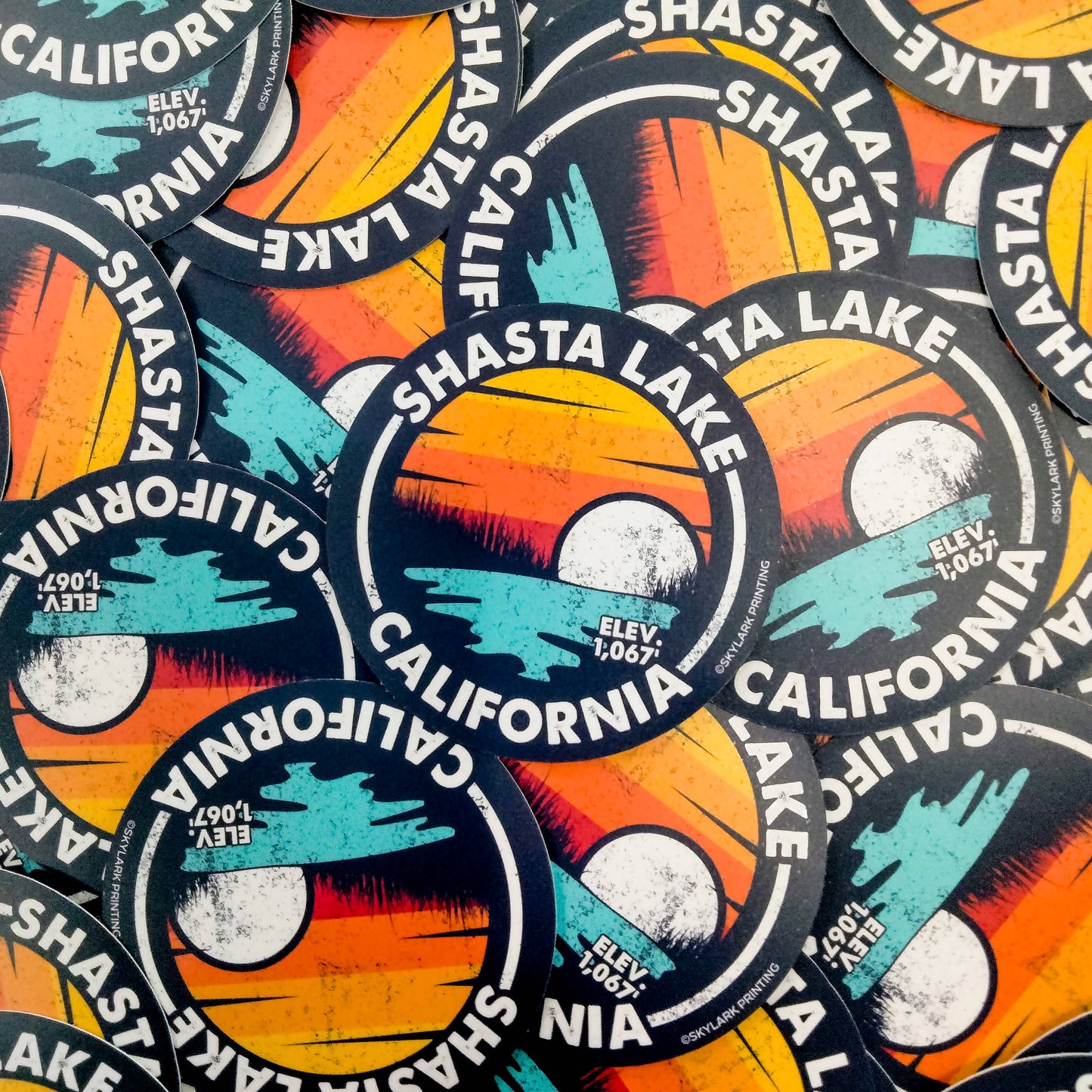 Classic Adventure Souvenir Circle Sticker: Matte / 3 Inch Circle Sticker / Lake