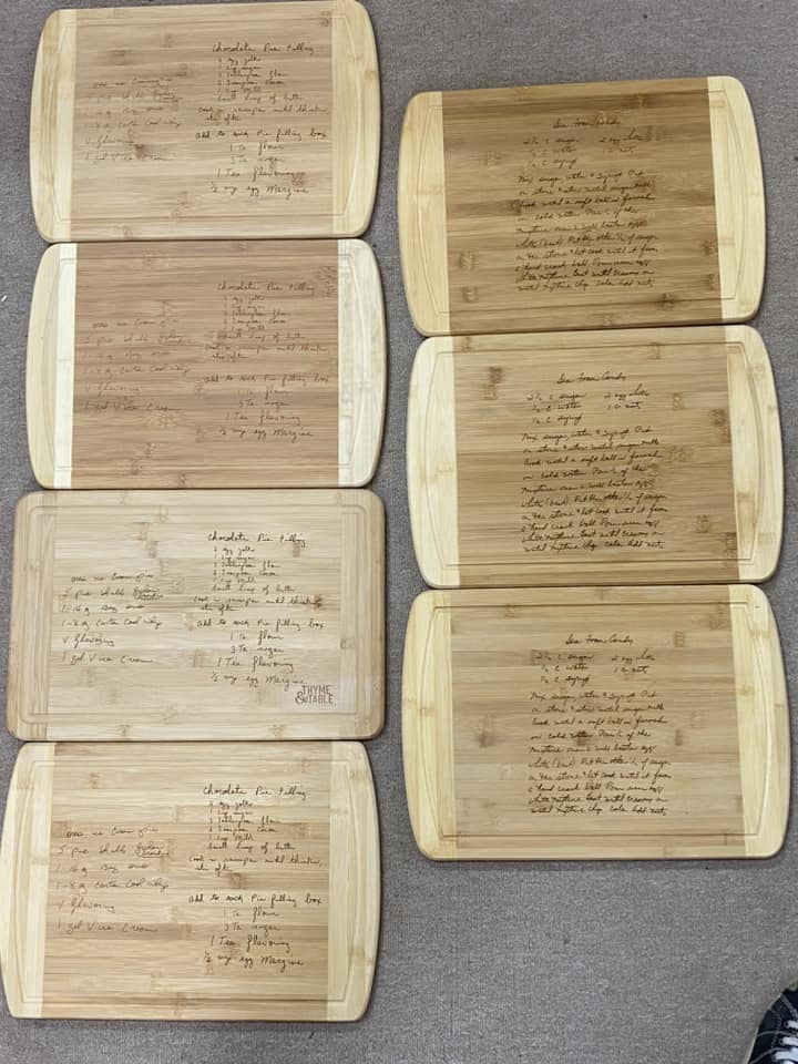 Handwritten Recipe Cutting Board