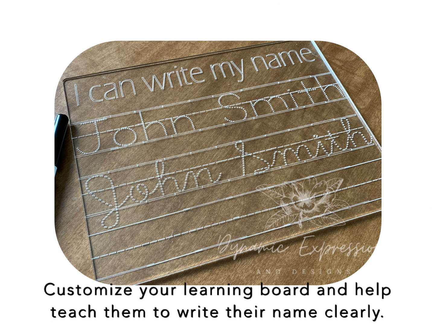 Trace My Name Acrylic Erase Board