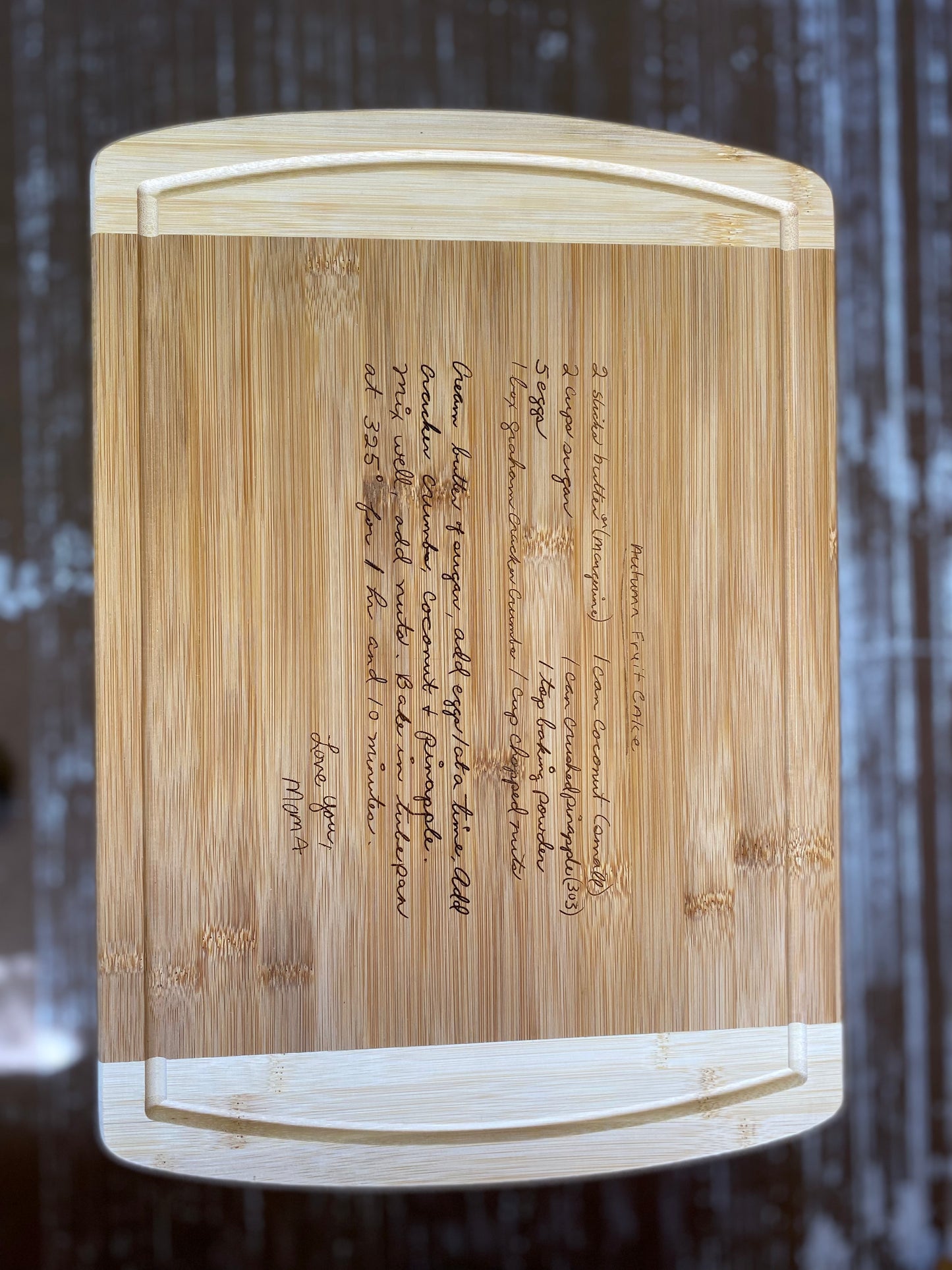 Handwritten Recipe Cutting Board